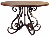 Scroll Base Copper Top Dining Table
