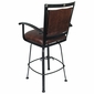 Set of 2 Lariat Wrought Iron Bar Stools - Leather Padded Swivel Seat