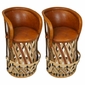 Set of 2 - Mexican Equipale Bar Stools with Cushioned Seat