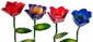 Set of 2 Painted Metal Roses - 16.5