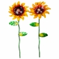 Set of 2 Painted Metal Sunflowers - 18