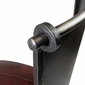 Set of 2 Raymond Wrought Iron Bar Stools - Leather Padded Swivel Seat