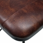 Set of 2 Raymond Wrought Iron Bar Stools - Leather Padded Swivel Seat