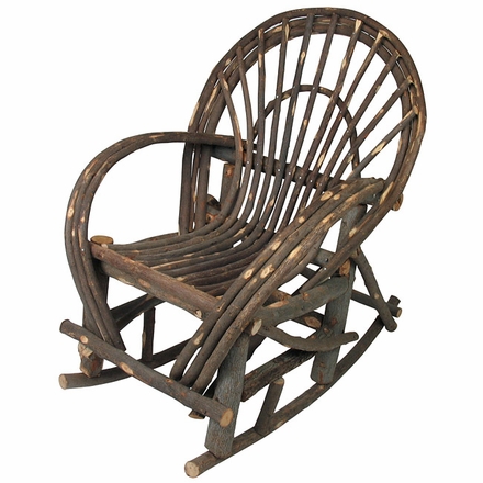 Set of 2 - Rustic Twig Rocking Chairs - With Bark