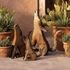 Set of 3 Rustic Metal Coyote Yard Art Sculptures