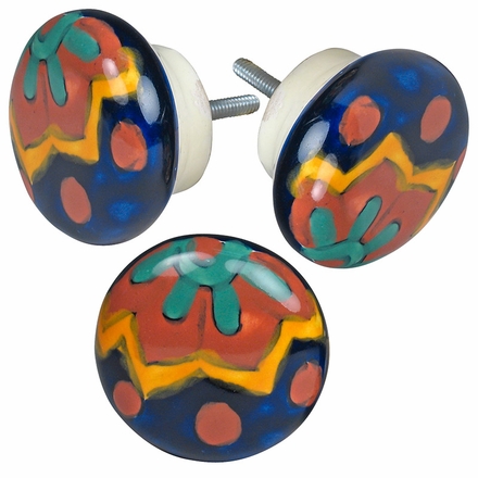 Set of 3 Talavera Round Drawer Pulls
