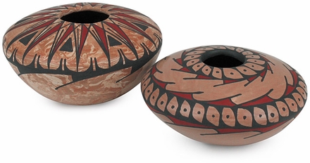 Short Mata Ortiz Pottery Vases - Set of 2