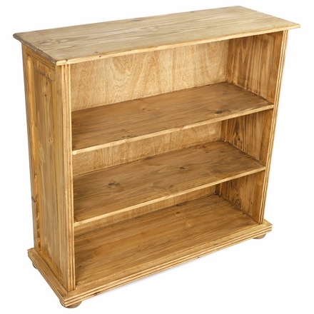 Short Rustic Pine Bookcase - 3 Shelves