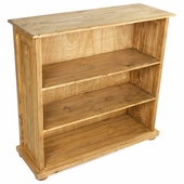 Short Rustic Pine Bookcase - 3 Shelves