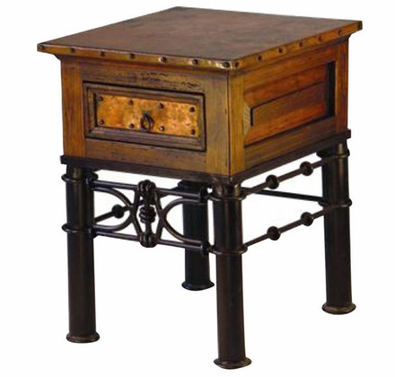 Skinny End Table with Pablo Base & Copper Top