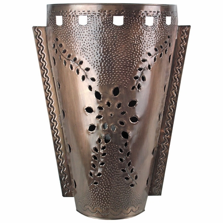 Slender Cone Punched Aged Tin Wall Sconce