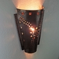 Slender Cone Punched Aged Tin Wall Sconce