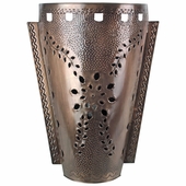 Slender Cone Punched Aged Tin Wall Sconce