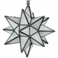 Small Aged Tin Frosted Glass Moravian Star Light - 10 Inch