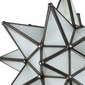 Small Aged Tin Frosted Glass Moravian Star Light - 10 Inch