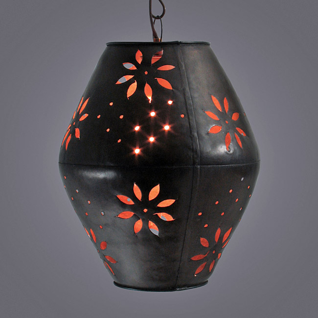 Small Aged Tin Margarita Hanging Light Fixture