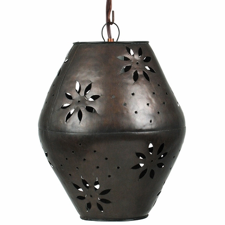 Small Aged Tin Margarita Hanging Light Fixture