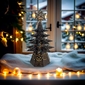 Small Aged Tin Star Lighted Christmas Tree with Marbles