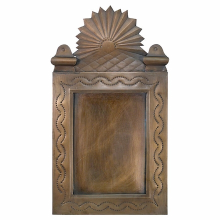 Small Aged Tin Sunburst 4 x 6 Picture Frame