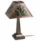 Small Aged Tin Taper Lamp with Cactus Shade
