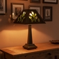 Small Aged Tin Taper Lamp with Cactus Shade