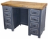 Small Black Painted Wood Office Desk with Drawers