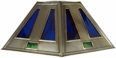Small Tin Lamp Shade with Blue Glass