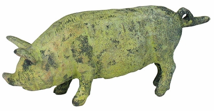 Small Bronze Pig Figurine
