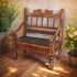 Small Carved Rustic Stained Wood Bench