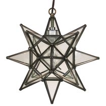 Small Clear Star Hanging Light Fixture - 12" Dia.