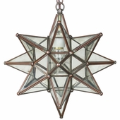 Small Copper Star Light Fixture