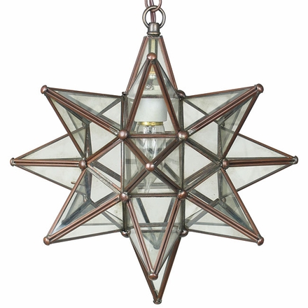 Small Copper Star Light Fixture