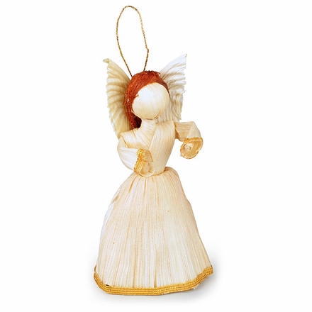 Small Corn Husk Angel Ornaments - Box of 6