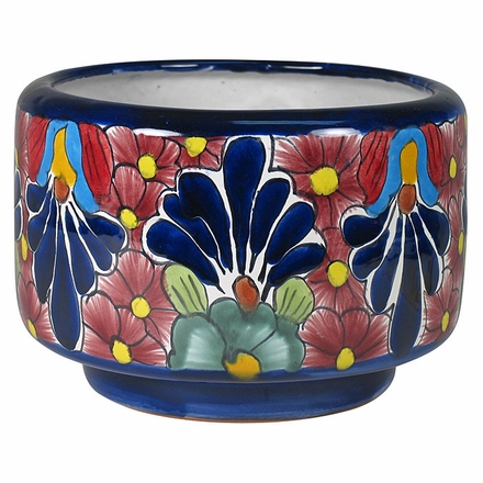 Small Cylindrical Talavera Flower Pot