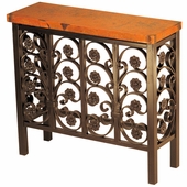 Small Elena Iron Base Console with Copper Top