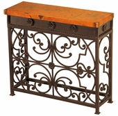 Small Gate Iron Base Console with Copper Top