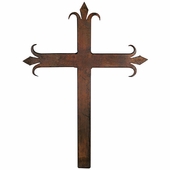 Small Iron Fleur de Lis Wall Cross