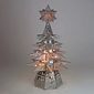 Small Lighted Natural Tin Star Christmas Tree with Colored Marbles