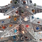 Small Lighted Natural Tin Star Christmas Tree with Colored Marbles