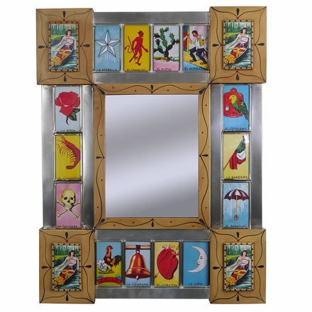 Small Loteria Mexican Folk Art Mirror