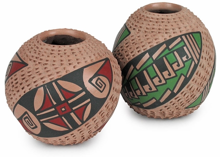 Small Mata Ortiz Textured Vases - Set of 2