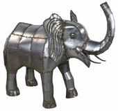Small Metal Baby Elephant Sculpture - 29" Tall