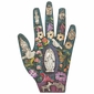 Small Mexican Folk Art Painted Wood Hand with Milagros