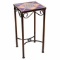 Small Mexican Iron Side Table with Talavera Tiles - 10