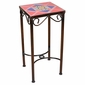 Small Mexican Iron Side Table with Talavera Tiles - 10