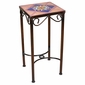 Small Mexican Iron Side Table with Talavera Tiles - 10