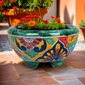 Small Mexican Talavera Footed Planter