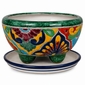 Small Mexican Talavera Footed Planter