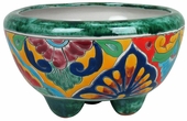 Small Mexican Talavera Footed Planter