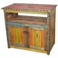 Small Multicolor Painted Wood TV Stand